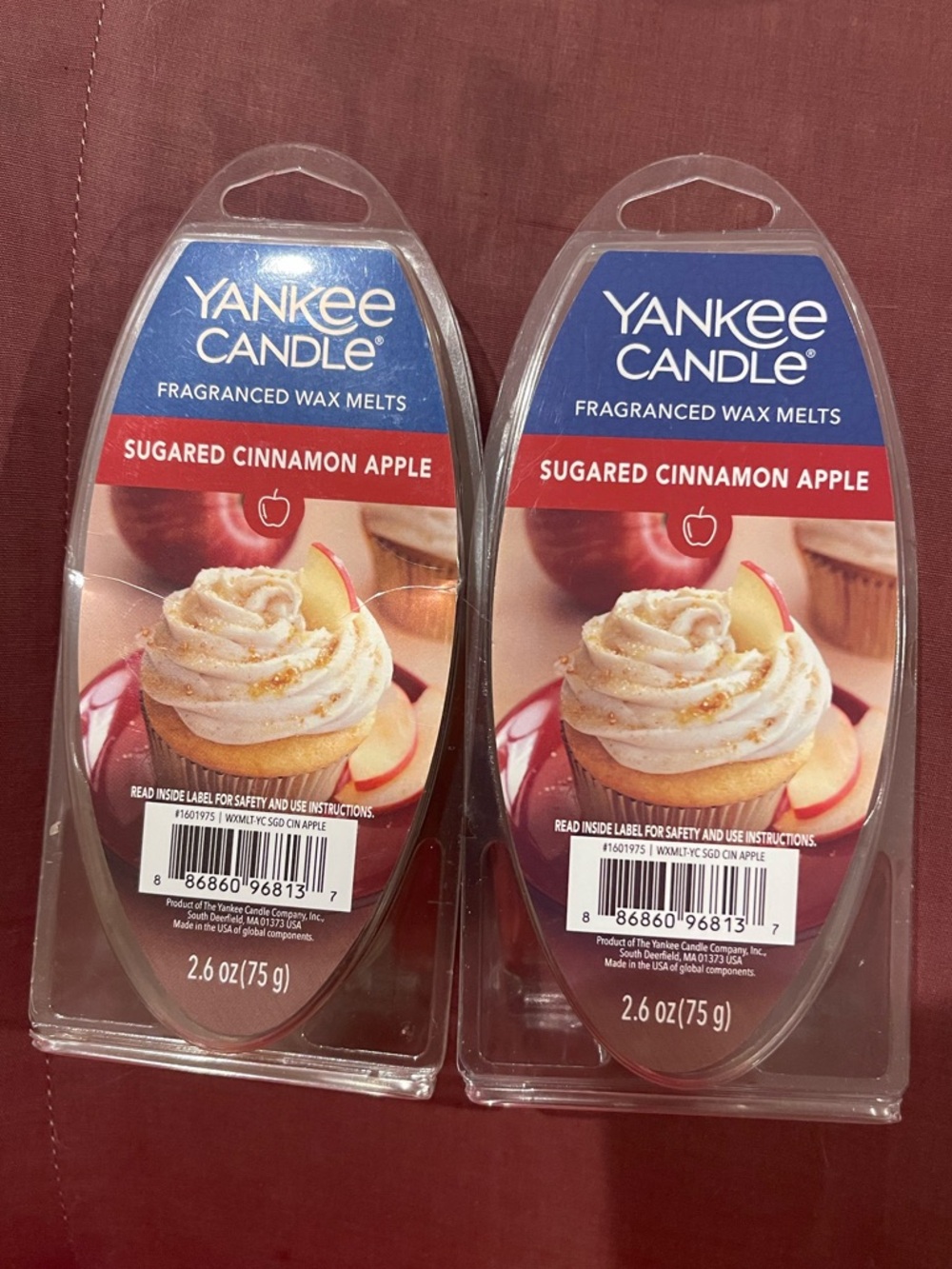 Yankee Candle Sugared Cinnamon Apple fragranced wax melts 2 packages
